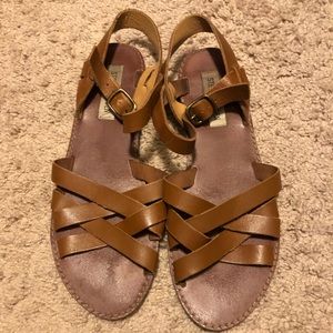 Cognac Sandals - BARELY WORN